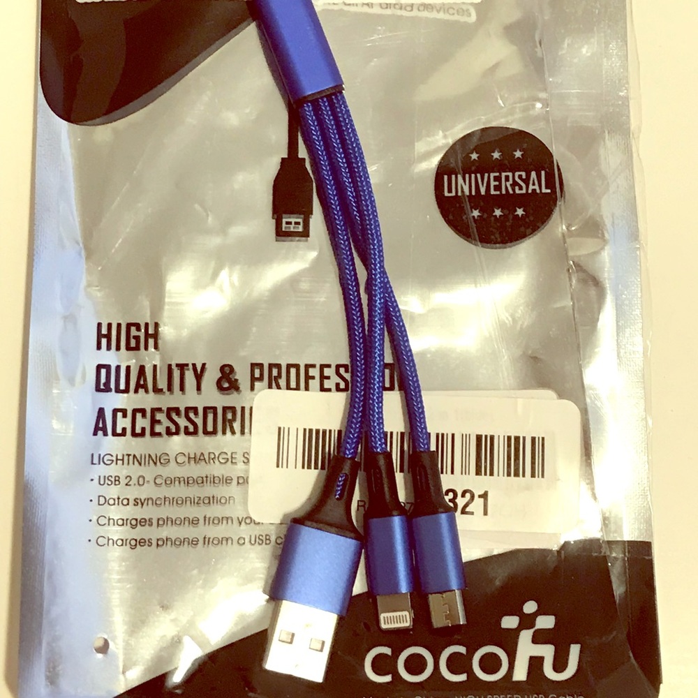 Blue single Universal data transfer/ charger